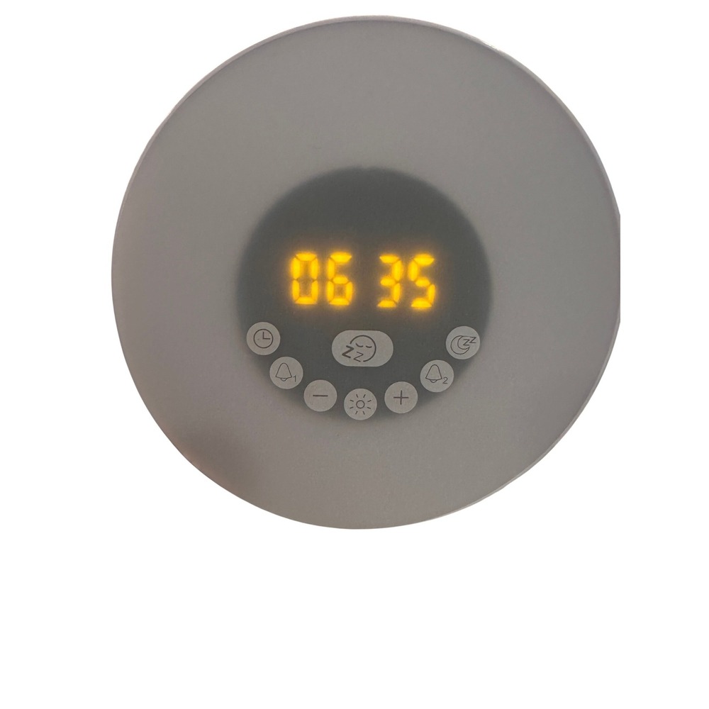 Cubie WakeToLight Alarm Clock Sunrise Simulator White Digital Bedside Speaker